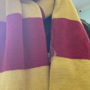 Chic Striped Women's Scarf in Red and Yellow